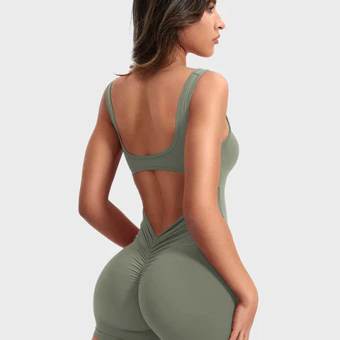 V-Back Scrunch Jumpsuit