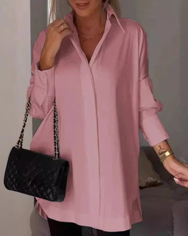 Oversized Lapel Button Shirt